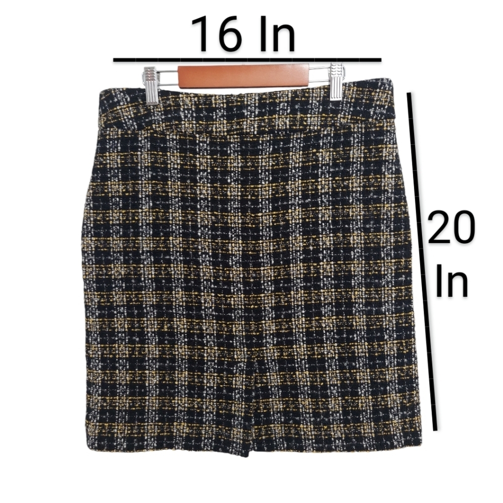 Sao Paulo Mini Skirt Zise 8 Black Womens Plaid Wool High Waist Lined Knit Used - Picture 6 of 16